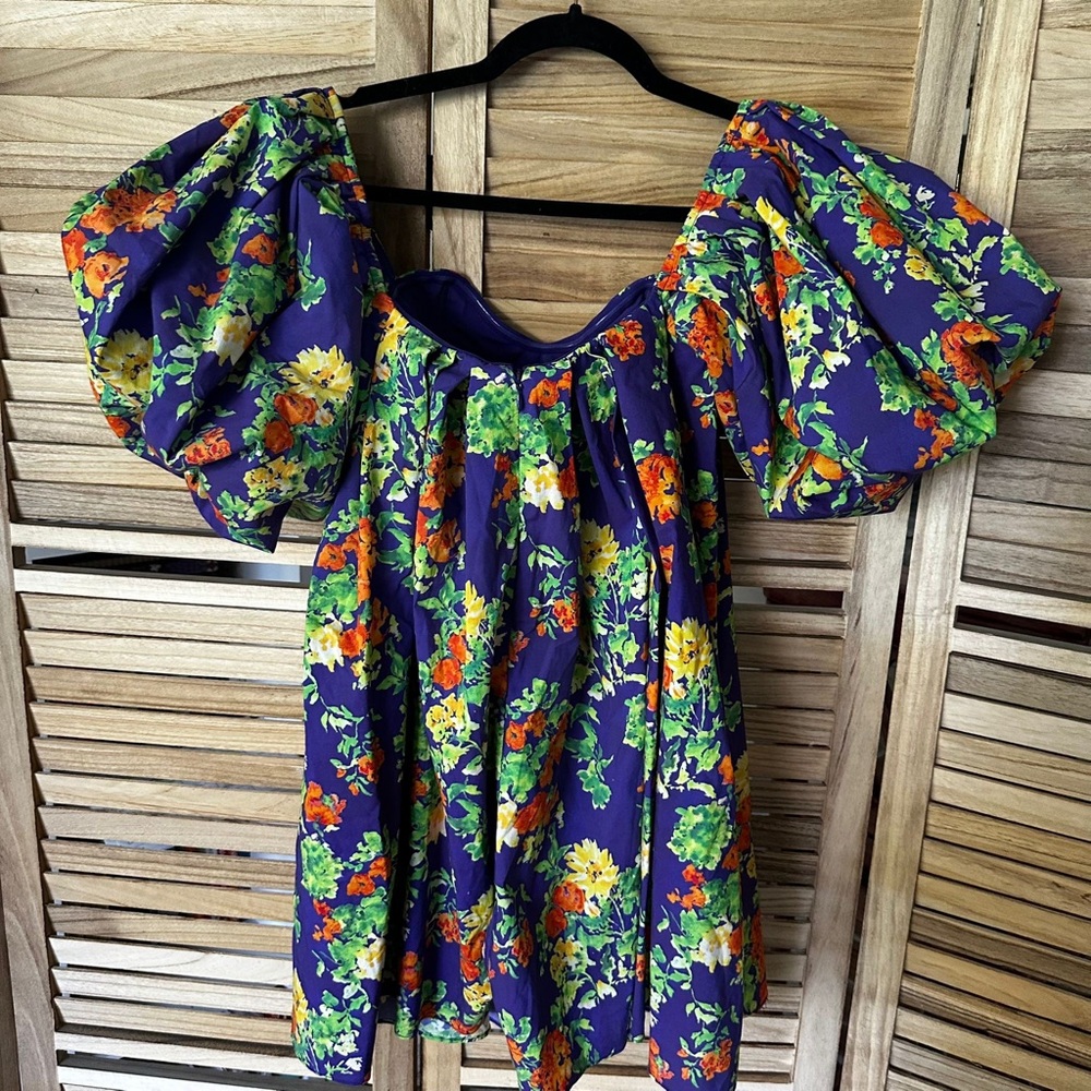 CAROLINE CONSTAS Minivestido Palmer in Navy Summer Floral size XS - Picture 7 of 8